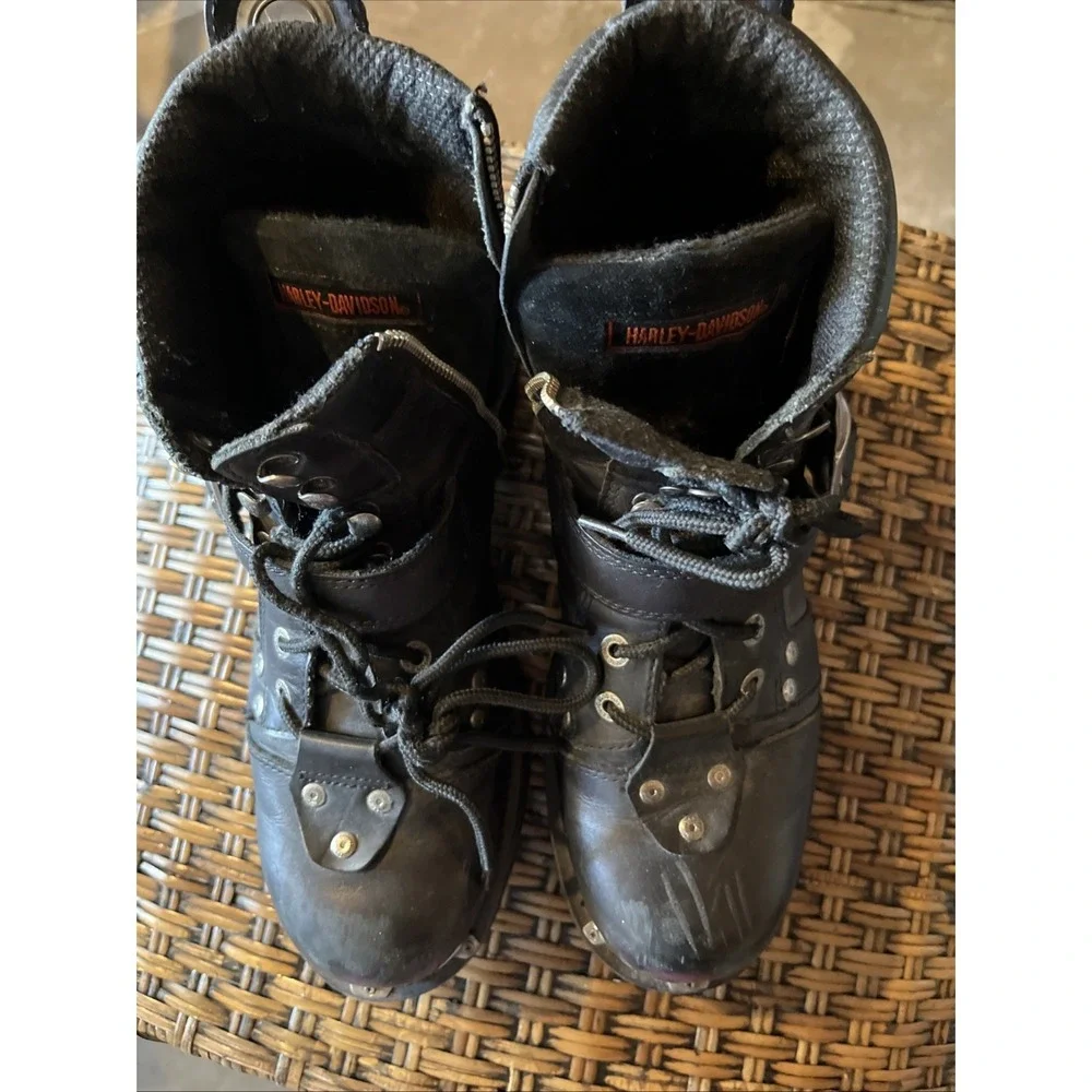 Vintage Harley Davidson Boots Men's‎  Brake Buckle Black Motorcycle Steel Toe 12